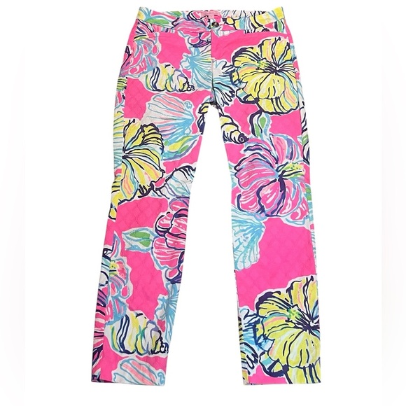 Lilly Pulitzer Kelly skinny ankle pants in pink swept by the tide - Picture 2 of 13